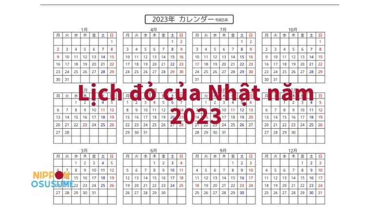 lịch đỏ của nhật năm 2023